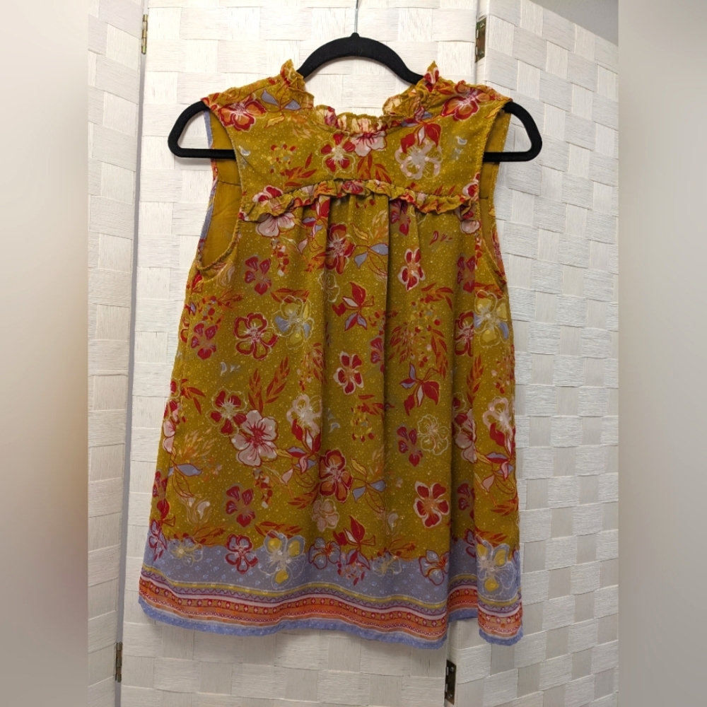 Joie Floral print sleeveless blouse women's size small